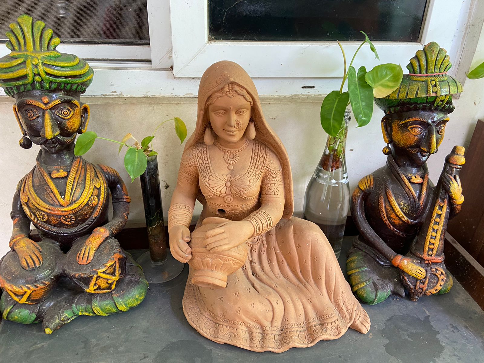 Indian Artistic Statue Terracotta Clay Sculpture