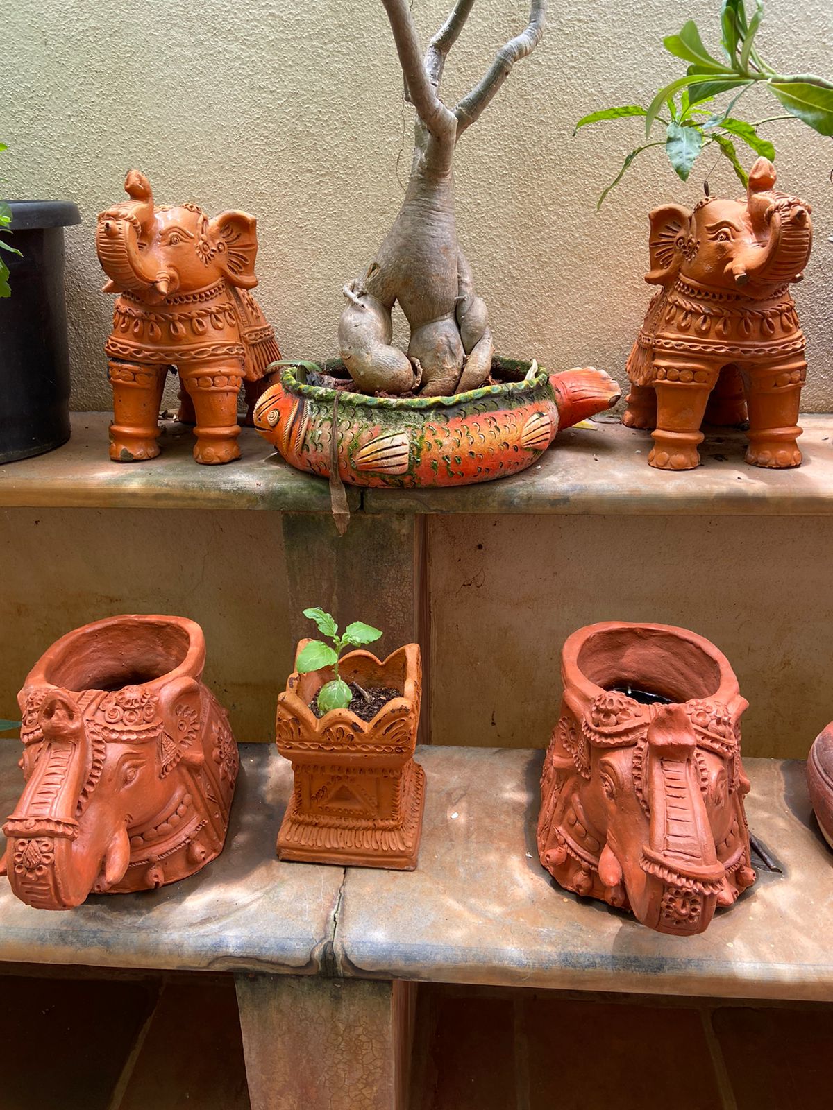 Traditional Classic Handmade Terracotta Clay Elephants